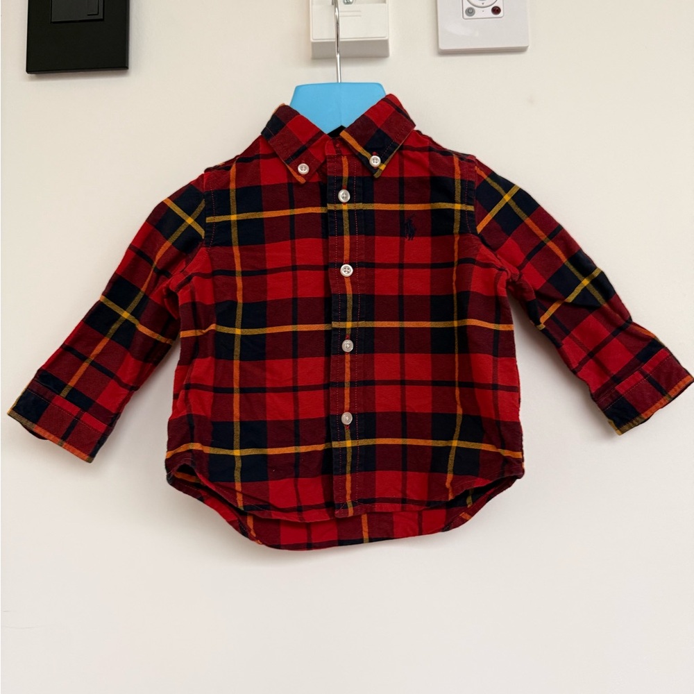 Toddler Red Plaid Button-Up Shirt - Classic Casual